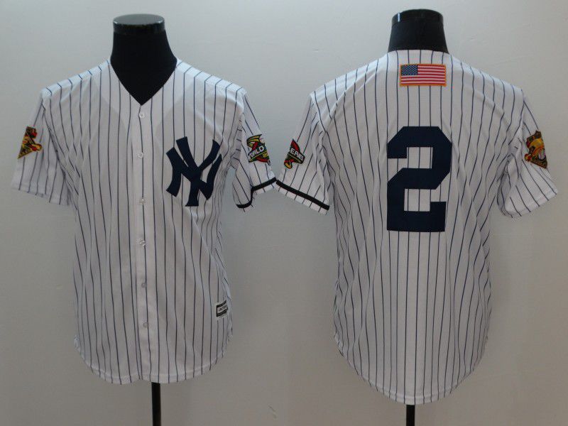 Men New York Yankees 2 No Name White Throwback Game MLB Jerseys